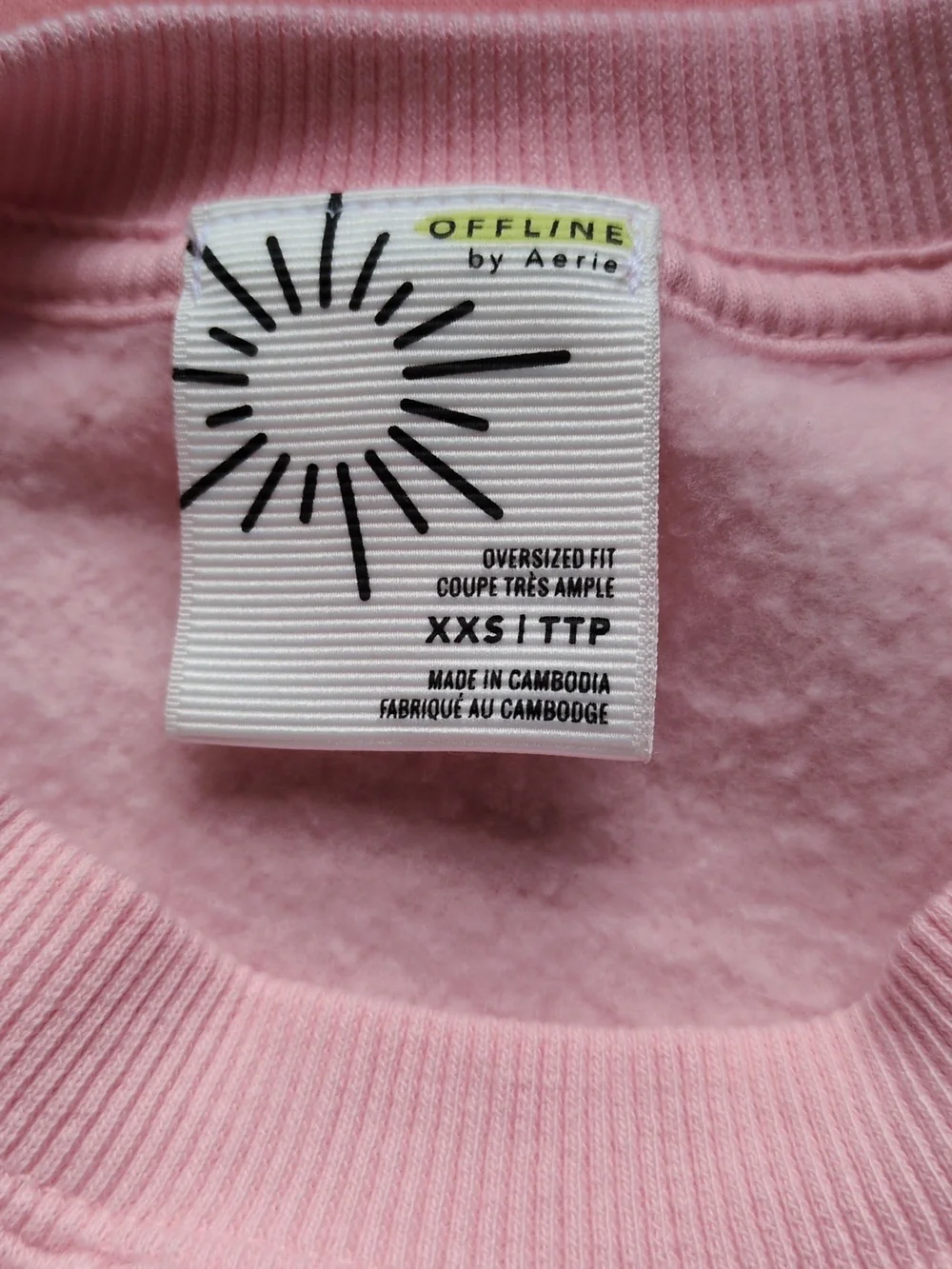OFFLINE By Aerie Cloud Fleece Oversized Crewneck Sweatshirt, Club Pink Size XXS - Picture 9 of 11